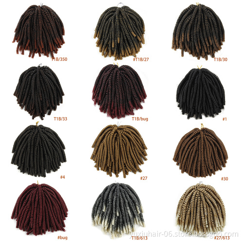 Synthetic braiding Hair 8 Inch Ombre Spring Twist Hair 30Strands/Pack Passion Twist Crochet Braid Hair  Extensions